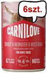 Carnilove Adult Turkey&Reindeer&Wild Boar Pate Mokra Karma dla psa op. 400g Pakiet 6szt.
