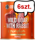 John Dog Pumpkin line Puppy Dzik z królikiem i dynią Mokra Karma dla psa op. 800g Pakiet 6szt.