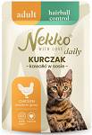 Nekko Daily Adult Hairball z kurczakiem w sosie Mokra Karma dla kota op. 85g
