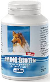 Mikita Preparat na sierść Amino Biotin dla psa i kota op. 150 tabletek