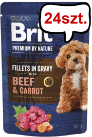 Brit Premium Adult Beef&Carrot Fillets in Gravy Mokra Karma dla psa op. 85g Pakiet 24szt.