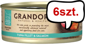 Grandorf Tuna&Salmon Fillet Adult Filety z tuńczyka w sosie op. 70g Pakiet 6szt.