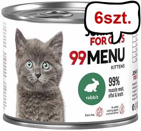 John Dog 99 Menu Kitten Rabbit Mokra Karma dla kociąt op. 200g Pakiet 6szt.