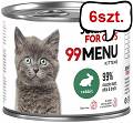 John Dog 99 Menu Kitten Rabbit Mokra Karma dla kociąt op. 200g Pakiet 6szt.