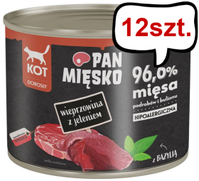 Pan Mięsko Adult Wieprzowina z jeleniem Mokra Karma dla kota op. 200g Pakiet 12szt.