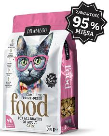 Dr Malou Kurczak z kurzymi sercami Liofilizowana Karma dla kota op. 500g