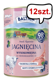 Baltica Smaki Regionów Adult Mono Jagnięcina Mokra karma dla kota op. 400g Pakiet 12szt.