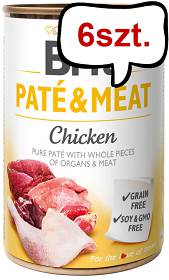 Brit Pate&Meat Adult Chicken Mokra Karma dla psa op. 800g Pakiet 6szt.