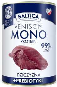 Baltica Monoprotein Adult Dziczyzna z prebiotykami Mokra Karma dla psa op. 400g