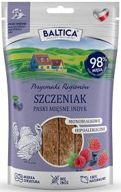 Baltica Przysmaki Regionów Paski mięsne z indykiem dla szczeniąt op. 90g