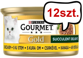 Gourmet Gold Adult Succulent Delights Kurczak w sosie Mokra Karma dla kota op. 85g Pakiet 12szt.