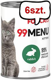 John Dog 99 Menu Kitten Rabbit Mokra Karma dla kociąt op. 400g Pakiet 6szt.