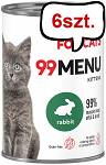 John Dog 99 Menu Kitten Rabbit Mokra Karma dla kociąt op. 400g Pakiet 6szt.