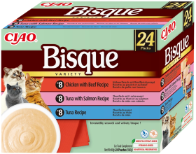 Inaba Ciao Bisque Variety Chicken, Salmon&Tunas Recipe Mokra Karma dla kota op. 24x40g (PAKIET ZIELONY)