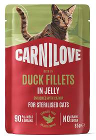 Carnilove Cat Adult Sterilised Duck Fillets in Jelly Mokra Karma dla kota op. 85g