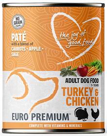 Euro Premium Pate Adult Turkey&Chicken Mokra Karma dla psa op. 400g