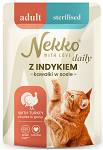 Nekko Daily Adult Sterilised z indykiem w sosie Mokra Karma dla kota op. 85g