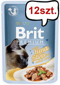Brit Premium Adult Tuna Fillets GRAVY Mokra Karma dla kota op. 85g PAKIET 12szt.