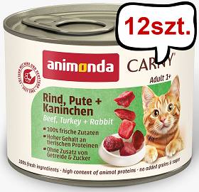 Animonda Carny Adult Wołowina i Indyk z Królikiem Mokra Karma dla kota op. 200g Pakiet 12szt.