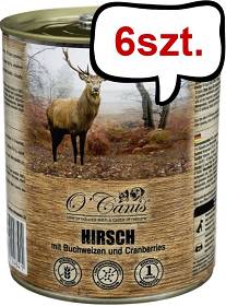 O'Canis Jeleń z kaszą gryczaną Mokra Karma dla psa op. 800g Pakiet 6szt.