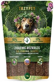 Trzypsy Deluxe Ziołowe Rozkosze Na Zdrową Sierść Przysmaki dla psa op. 70g