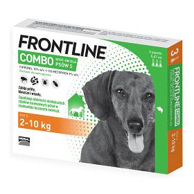 FRONTLINE COMBO Spot On Krople na kleszcze i pchły dla psa 2-10kg (rozm. S) op. 3 pipety