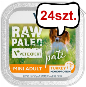 VetExpert Raw Paleo Pate Adult Mini Indyk Mokra Karma dla psa op. 150g Pakiet 24szt.