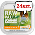 VetExpert Raw Paleo Pate Adult Mini Indyk Mokra Karma dla psa op. 150g Pakiet 24szt.