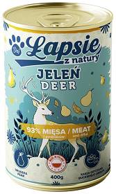 Łapsie z Natury Adult Jeleń z gruszką Mokra karma dla psa. op. 400g