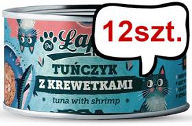 Łapsie for Cat Adult Tuńczyk z krewetkami Mokra karma dla kota. op. 80g Pakiet 12szt.
