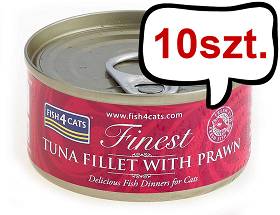 Fish4Cats Tuńczyk z Krewetkami Mokra Karma dla kota op. 70g Pakiet 10szt.