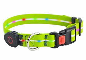 Doggy Village Obroża regulowana LED Signal Colar dla psa rozm. 25mm/60cm kolor zielony nr kat. MT7116