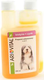 ArioVital Preparat na skórę i sierść Biotyna+Cynk dla psa i kota poj. 250ml
