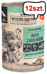 Wiejska Zagroda Adult Indyk z królikiem Mokra Karma dla psa op. 400g Pakiet 12szt.