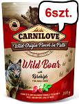 Carnilove Adult Wild Boar&Rosehips Mokra Karma dla psa op. 300g Pakiet 6szt. SASZETKA