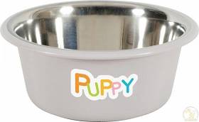 Zolux Miska metalowa z antypoślizgowym spodem dla szczeniaka poj. 850ml kolor brązowy