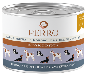 Perro Junior Indyk z dynią Mokra Karma dla szczeniaka op. 410g