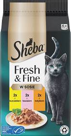 Sheba Fresh&Fine Kurczak, Łosoś i Indyk w sosie Mokra karma dla kota op. 6x50g