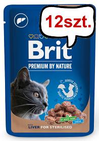Brit Premium Sterilised Liver Chunks Mokra Karma dla kota op. 100g Pakiet 12szt.