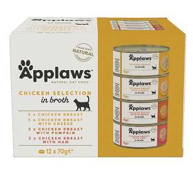 Applaws Natural Cat Food Multipack Chicken in broth Mokra Karma dla kota op. 12x70g (puszki)