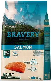 Bravery Adult Medium/Large Salmon Grain Free Sucha karma dla psa op. 12kg + Bravery Care Olej Skin&Hair poj. 500ml GRATIS