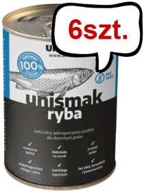 Uniszki Unismak Adult Ryba Mokra Karma dla psa op. 410g Pakiet 6szt.