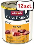 Animonda GranCarno Adult wieprzowina z indykiem Mokra Karma dla psa op. 800g Pakiet 12szt.