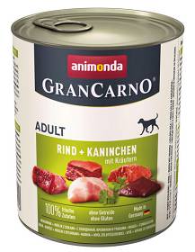 Animonda GranCarno Adult wołowina z królikiem i ziołami Mokra Karma dla psa op. 800g