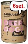 Deer Dog Junior Sarna ze spiruliną Mokra Karma dla szczeniaka op. 400g Pakiet 6szt.