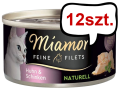 Miamor Feine Filets Naturell Adult Kurczak i szynka Mokra Karma dla kota op. 80g Pakiet 12szt.