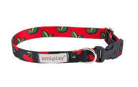 Amiplay Obroża BeHappy dla psa rozm. XL (45-70cm) wzór Cherry