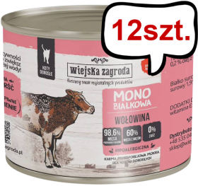 Wiejska Zagroda Adult Monobiałkowa Wołowina Mokra Karma dla kota op. 200g Pakiet 12szt.