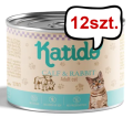 Katido Cielęcina z królikiem Bezzbożowa mokra karma dla kota op. 200g Pakiet 12szt.