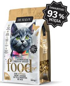 Dr Malou Kitten Kurczak z kozim mlekiem Liofilizowana Karma dla kociąt op. 500g